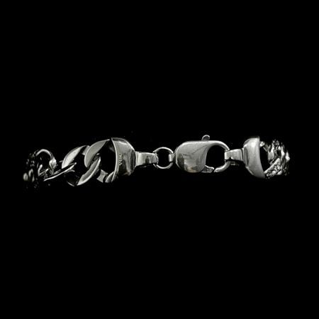 Classic Cuffed Chain 92.5 Sterling Silver Bracelet For Men